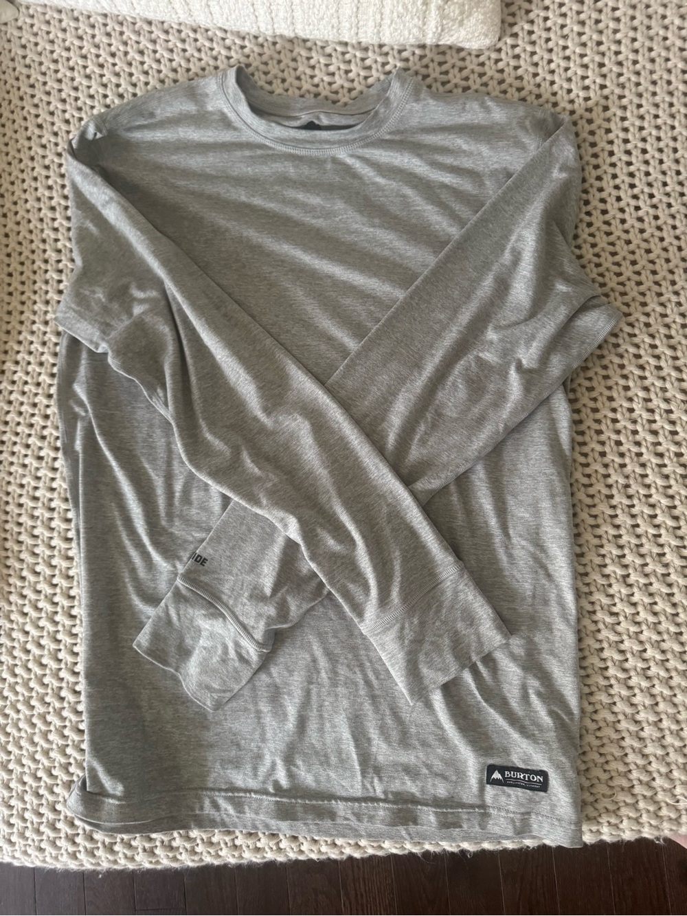 Burton Men's dry ride Long-Sleeve Crew Shirt in Heather Gray